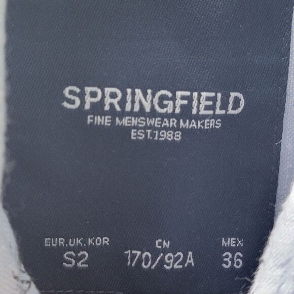 SpringField Linen Cotton Blend Light Blue Long Sleeve Button Down Collar Shirt S - Picture 4 of 10